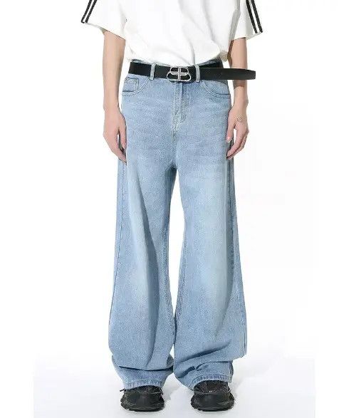 Japanese Brand Mayu Vintage simple straight loose casual washed jeans Size US 34 / EU 50 - 6 Thumbnail