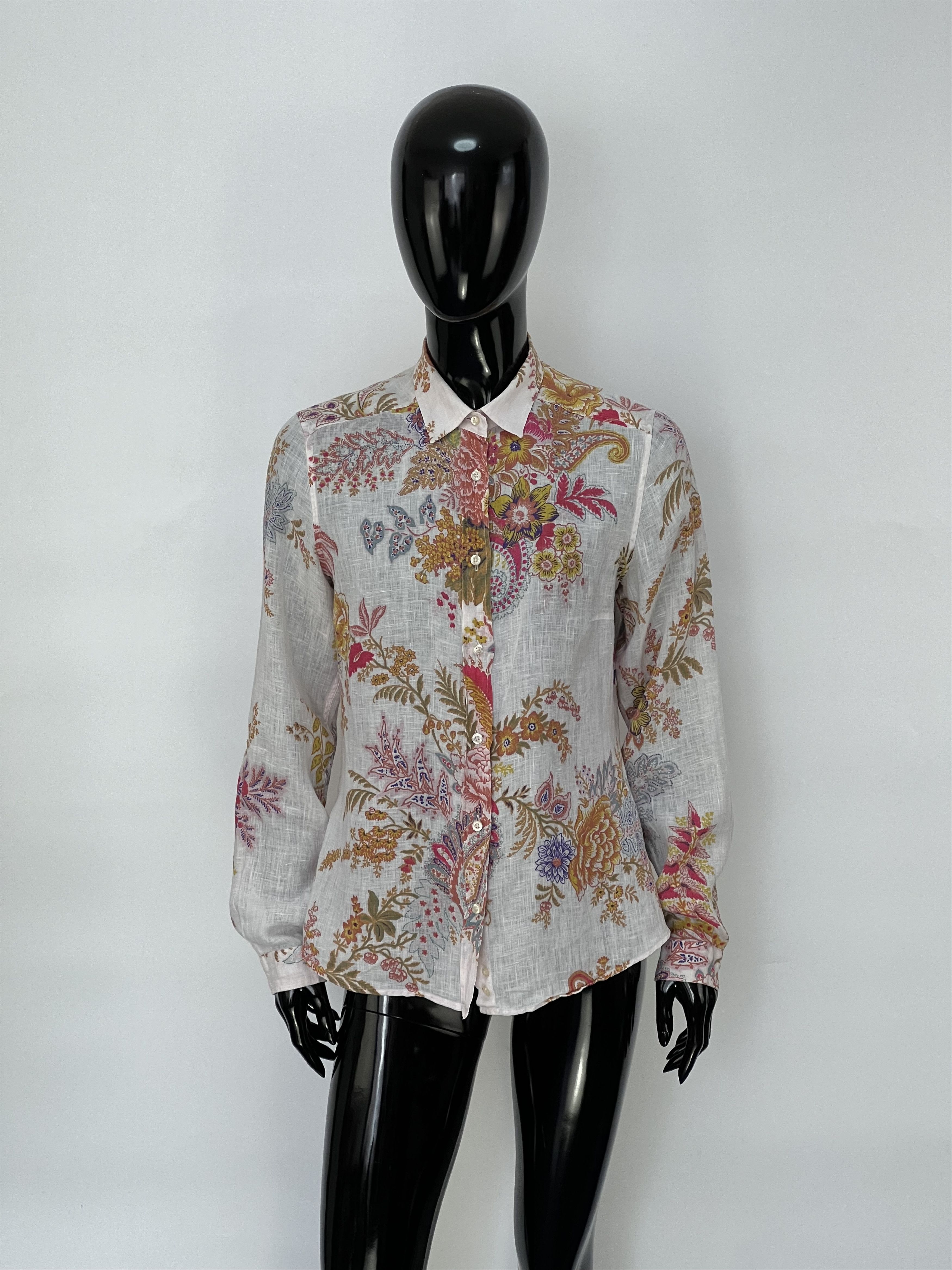 Etro Etro Women's Linen Paisley Long Sleeve Button Up Shirt Size M / US 6-8 / IT 42-44 - 1 Thumbnail
