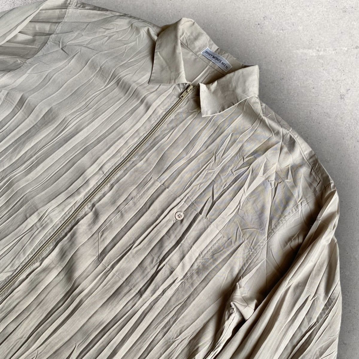 Issey Miyake Vintage SS99 Wrinkle ZipUp Shirt Size US L / EU 52-54 / 3 - 2 Thumbnail