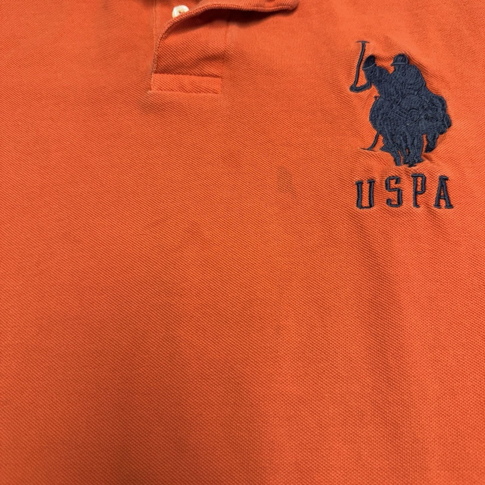 U.S. Polo Assn. US Polo Assn Collared Short Mens M 21.5x25 Orange Big Horse Size US M / EU 48-50 / 2 - 4 Thumbnail