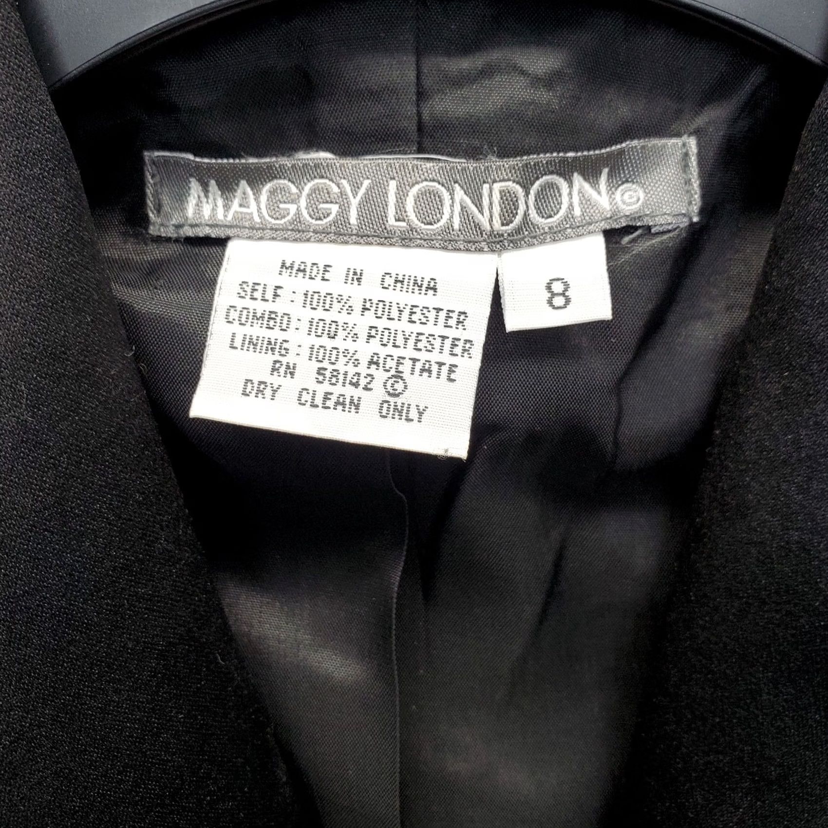 MAGGY LONDON Maggy London Blazer Womens Size 8 Black Delicate Beaded Embroidery Satin Shawl Lapel Blazer Size M / US 6-8 / IT 42-44 - 7 Thumbnail