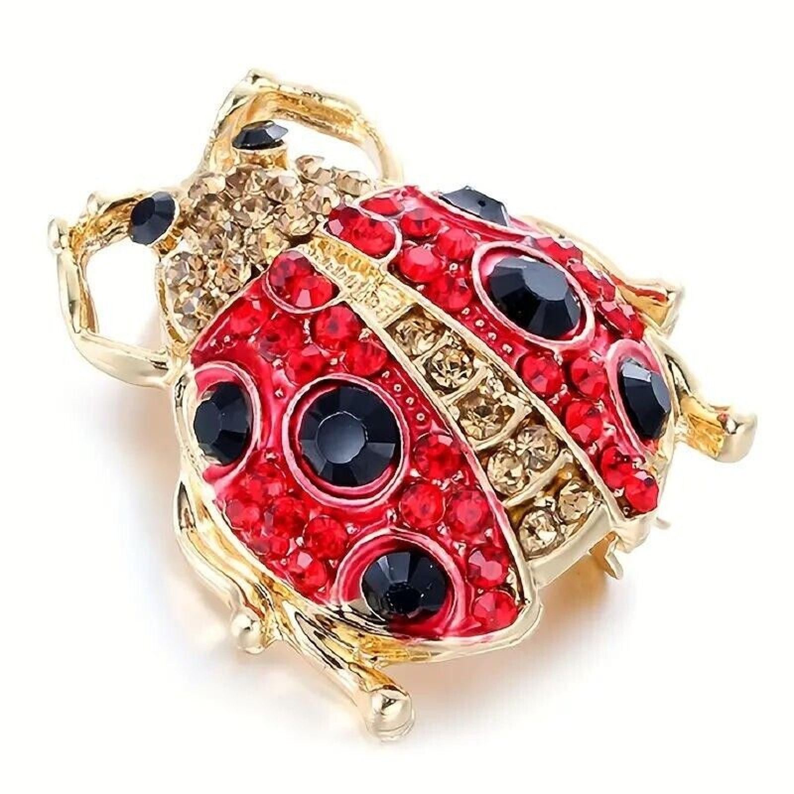 Other Gorgeous LadyBug Lady Bird Brooch • Rhinestones •Goldtone Size ONE SIZE - 3 Thumbnail