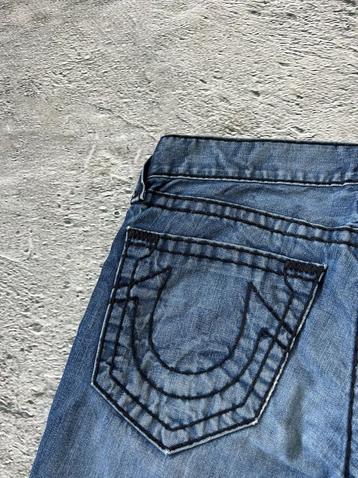 True Religion True Religion blue jeans black thick stitching Y2K Bobby Size US 33 - 4 Thumbnail