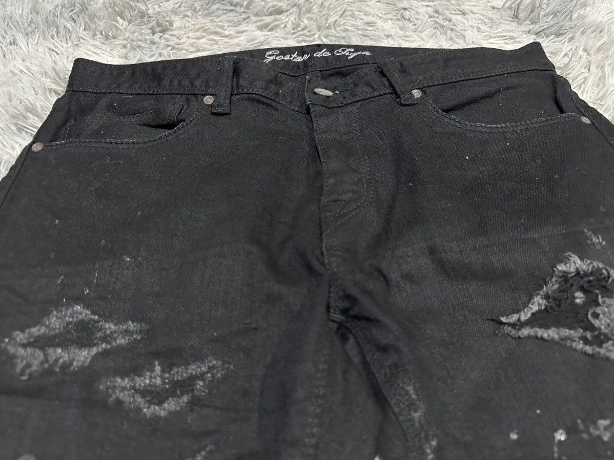 GOSTAR DE FUGA 🔥Y2K Archived Gostar De Fuga Grunge Distressed Black Denim Size US 32 / EU 48 - 5 Thumbnail