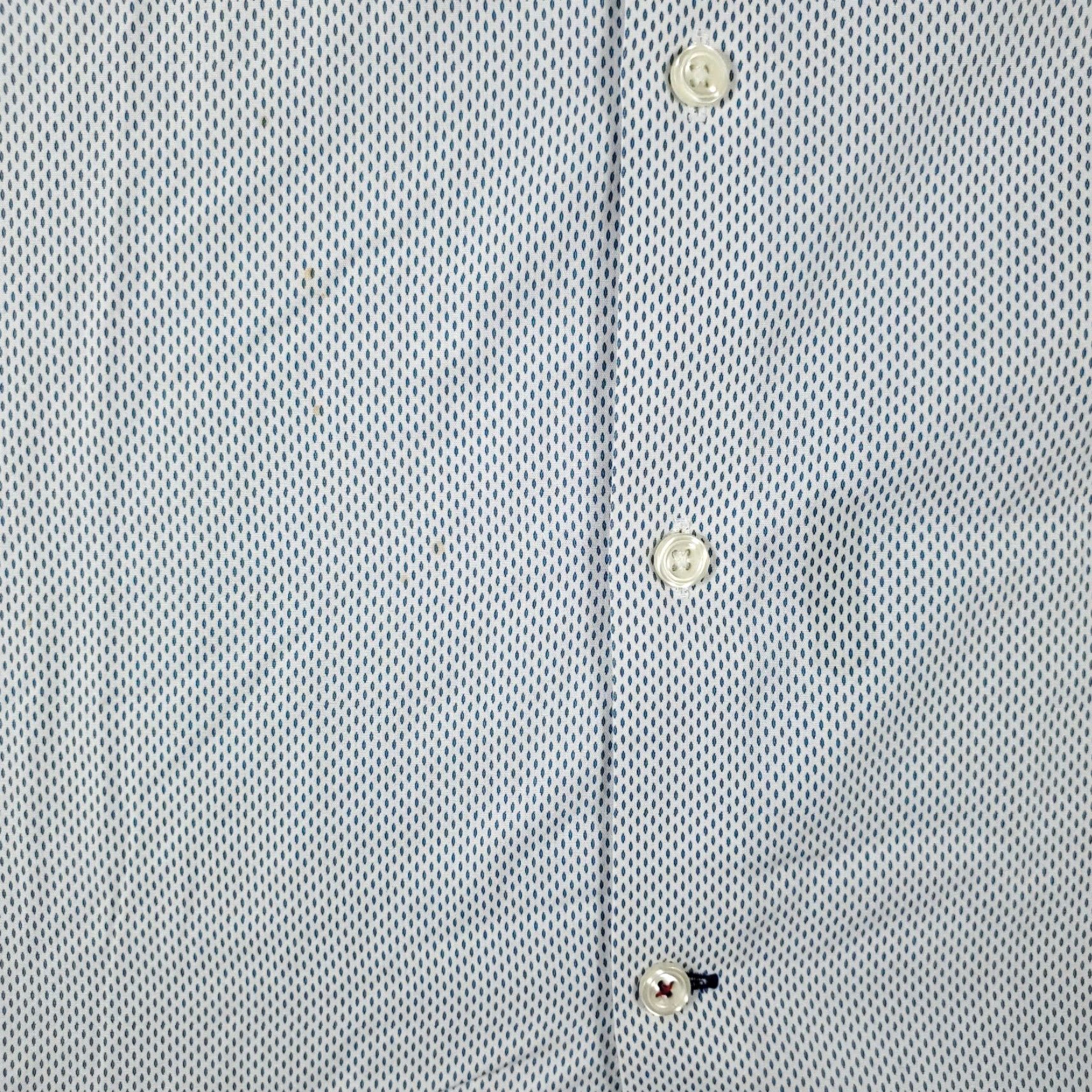 Tommy Hilfiger Tommy Hilfiger Dress Shirt Mens 16 Blue Geometric Long Sleeve Button Up Casual Formal Size 42R - 5 Thumbnail