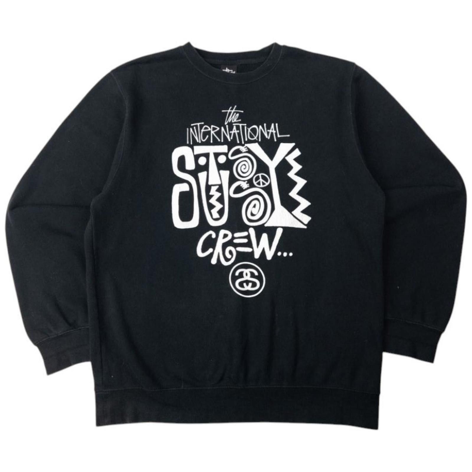 Tシャツ・カットソー Nike x Stussy International Crewneck Sweatshirt black grey Nike x Stussy International Crewneck Sweatshirt Black Men's