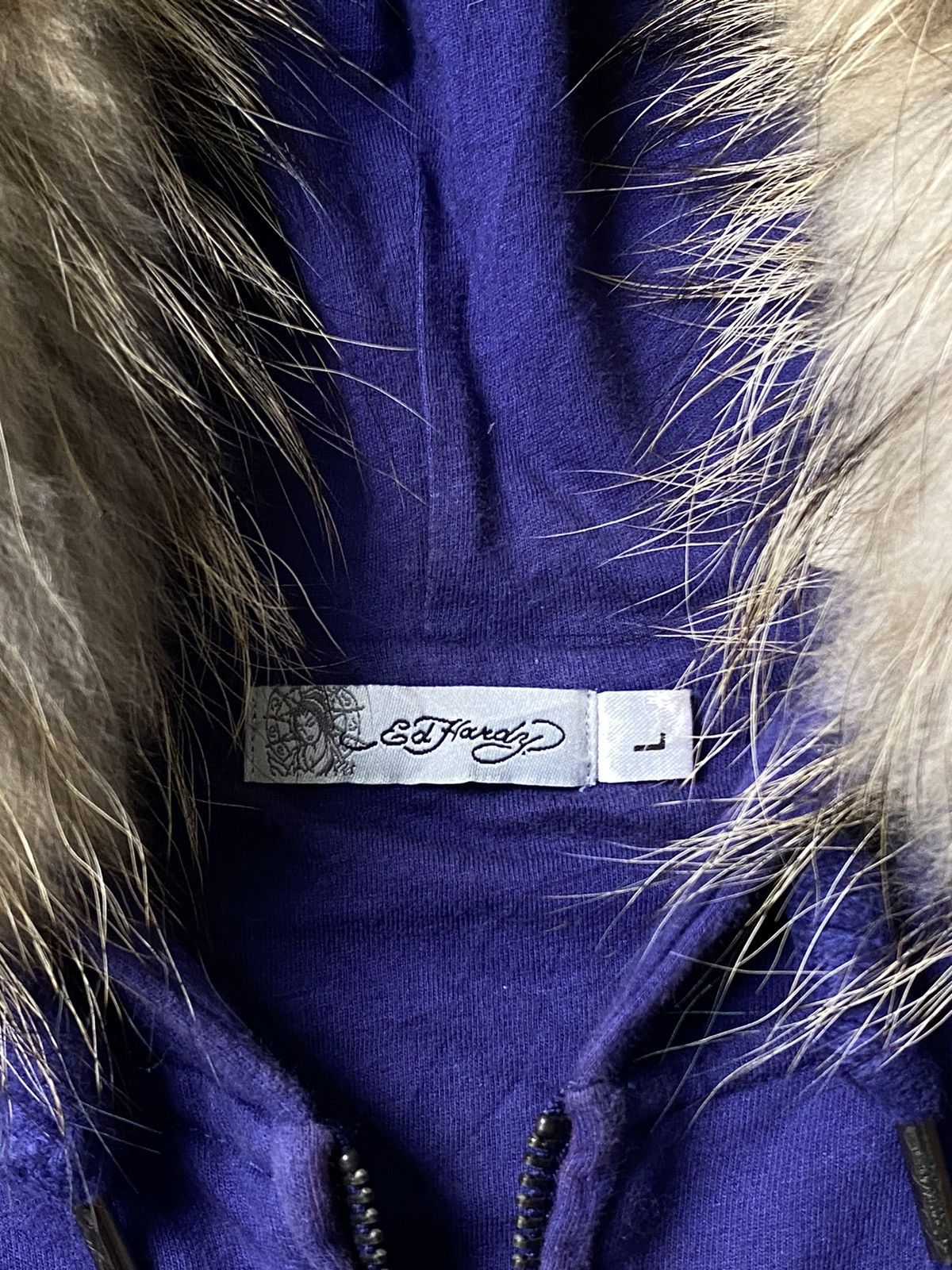 If Six Was Nine × Japanese Brand × Le Grande Bleu (L.G.B.) Ed Hardy Faux Fur Hoodie Style Ifsix Lgb Size US L / EU 52-54 / 3 - 7 Thumbnail