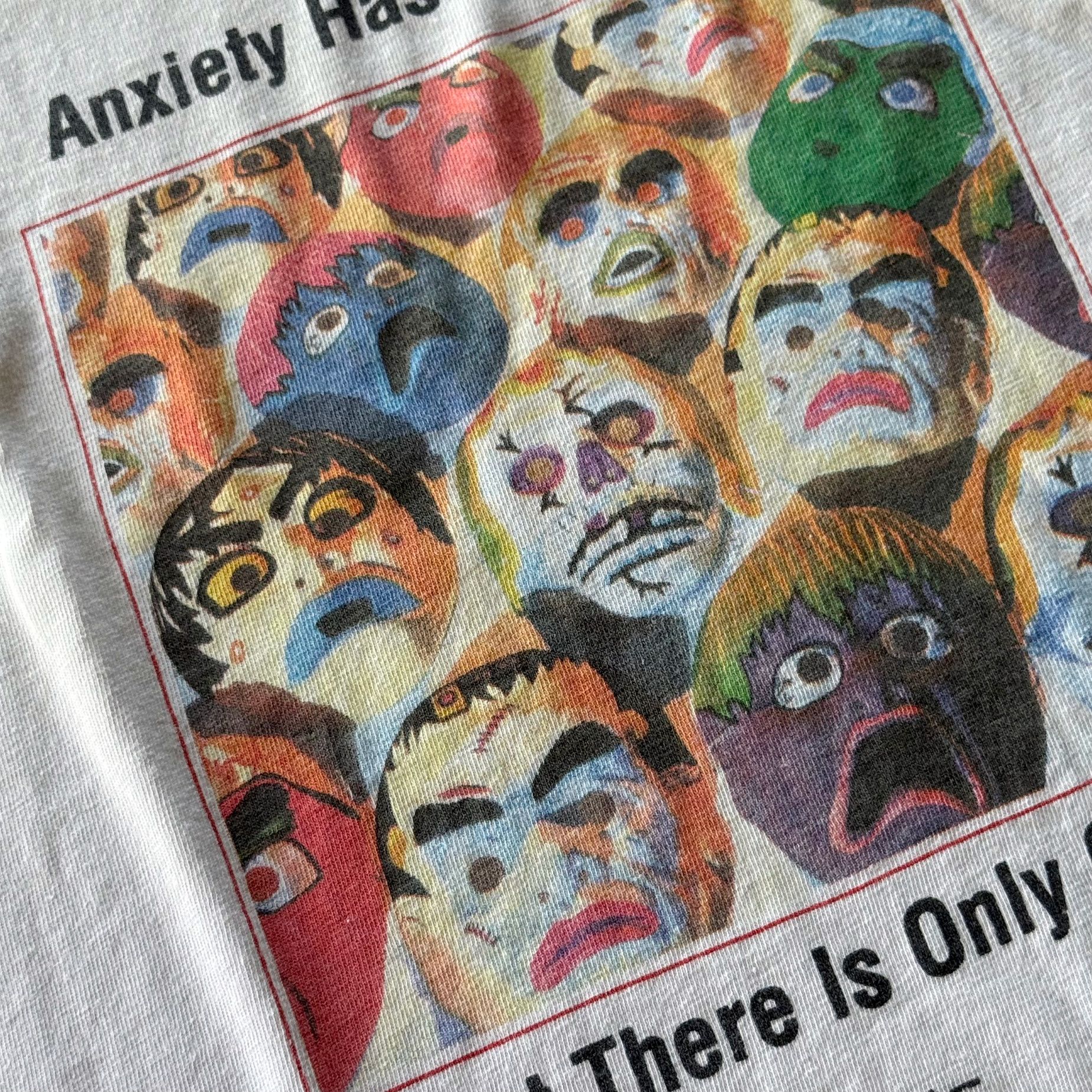 Vintage 1995 Vintage Xanax Alprazolam Anxiety Has Many Faces Tee Size US XL / EU 56 / 4 - 5 Thumbnail