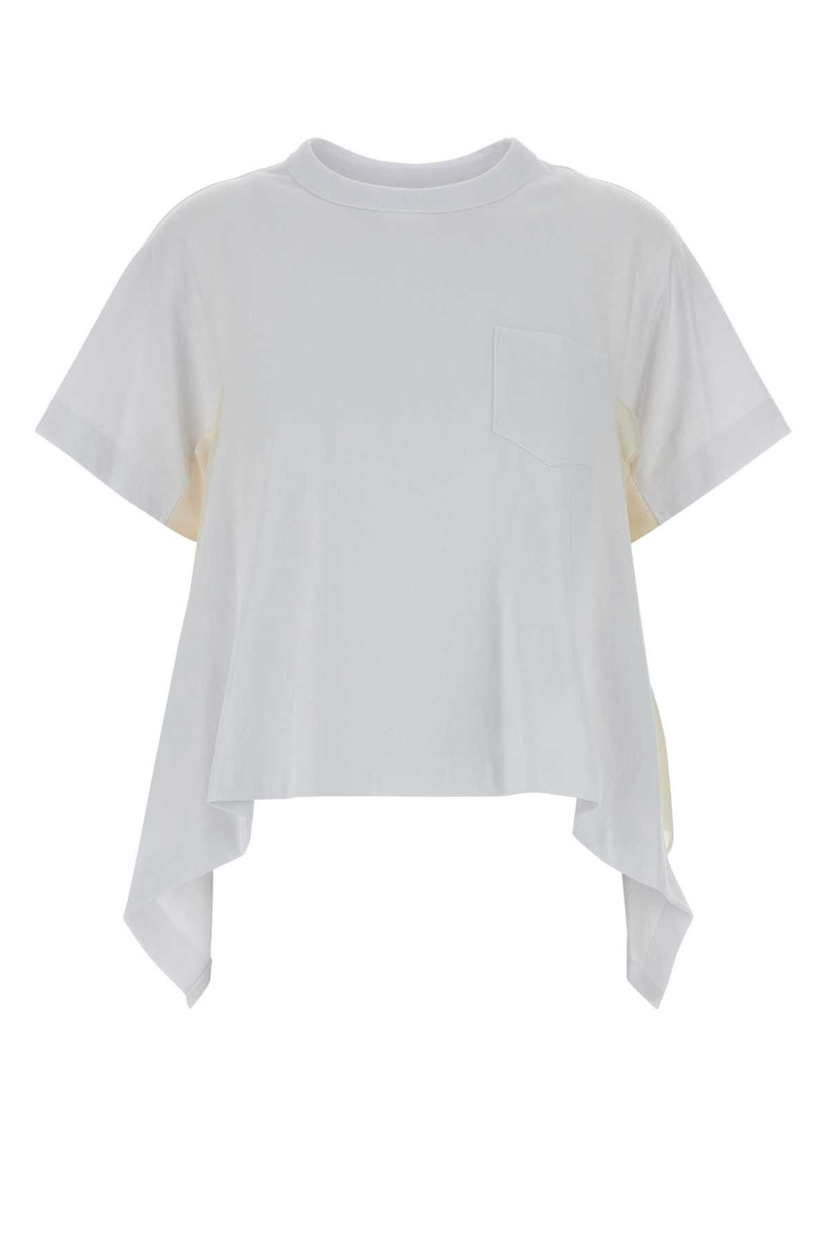 Sacai White Cotton T-Shirt Size M / US 6-8 / IT 42-44 - 1 Thumbnail