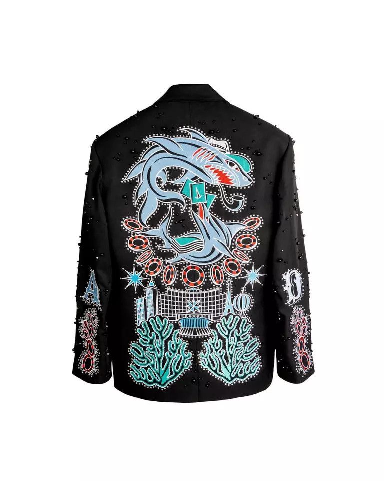 Other Men 2PC Customized floral, Dolphin Embroidery Nudie outfit Size 44L - 2 Thumbnail