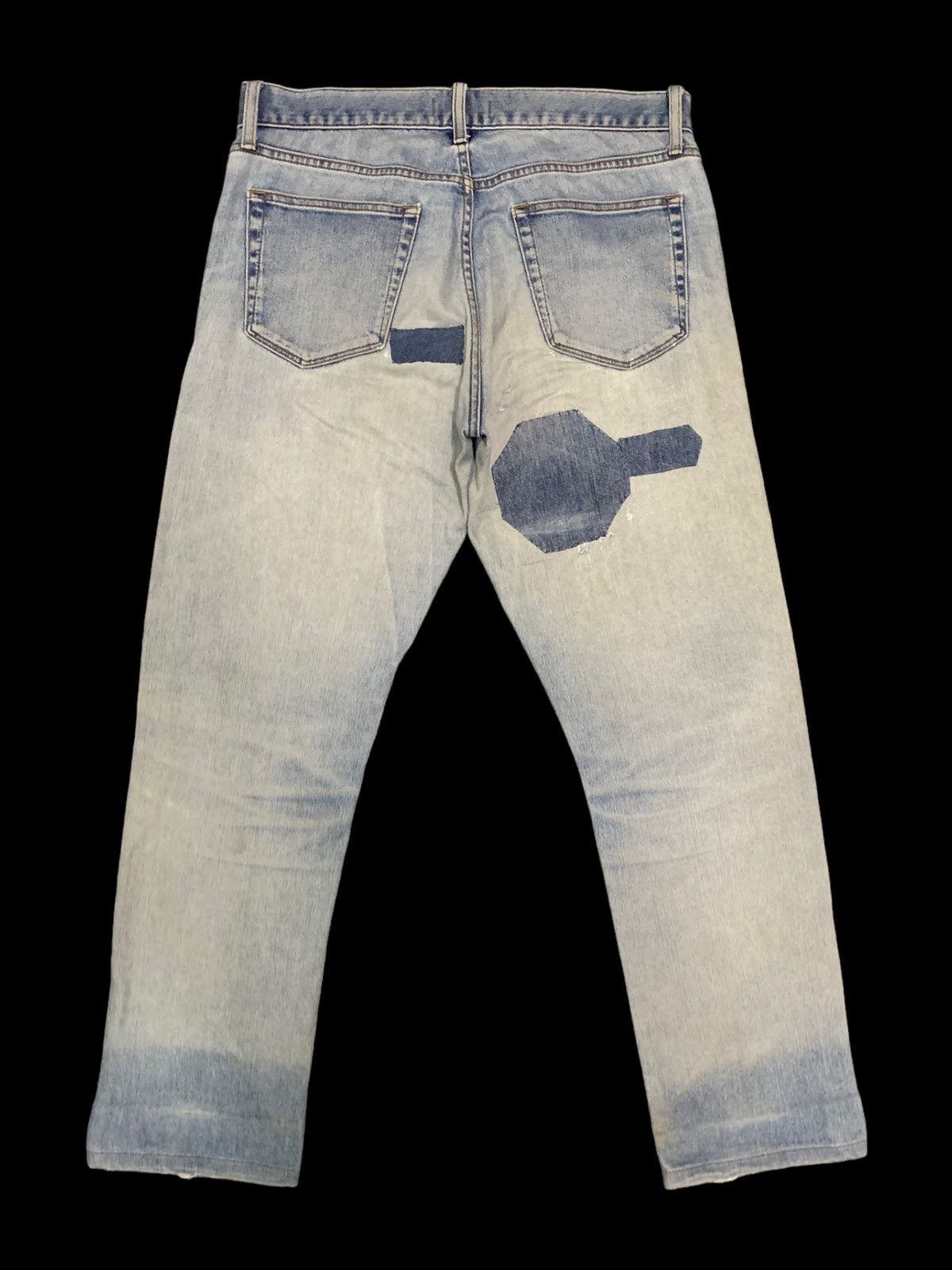 Undercover × Uniqlo Vintage Uniqlo Blue Wash Patchwork Distressed Jeans (Rework) Size US 33 - 2 Thumbnail
