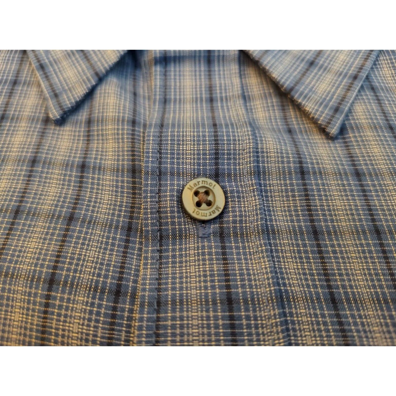 Marmot Marmot Button Up Shirt Plaid Blue M Short Sleeve Rayon Blend EUC Gorpcore Marmot Size US M / EU 48-50 / 2 - 4 Thumbnail