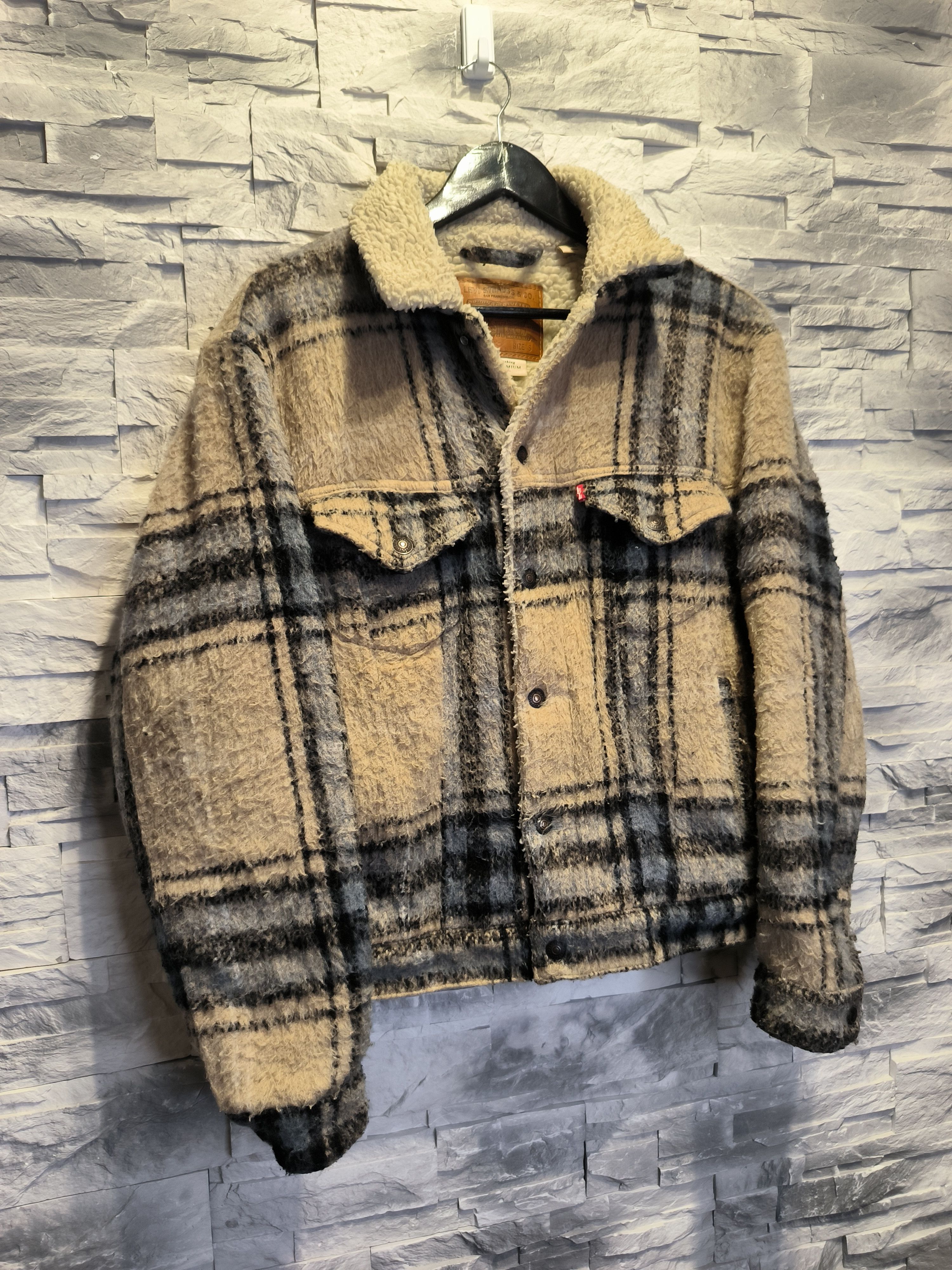 Levi's × Levi's Vintage Clothing × Vintage Levi's Vintage Trucker Jacket Wool Sherpa Striped Quality Size US S / EU 44-46 / 1 - 2 Thumbnail