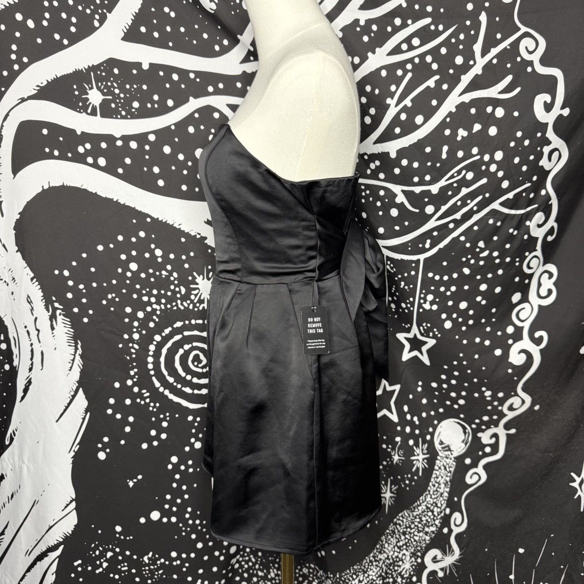 Express Express Strapless Black Satin Romper Dress Size M / US 6-8 / IT 42-44 - 2 Thumbnail