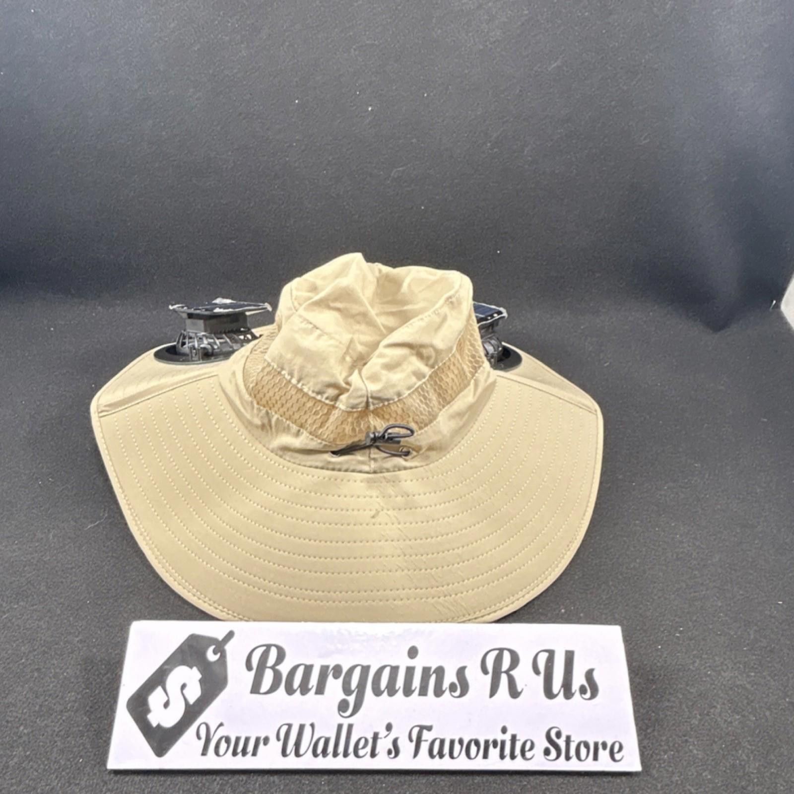 Other Beige Wide Brim Hat with Solar Powered Fans Camping Hiking Size ONE SIZE - 3 Thumbnail
