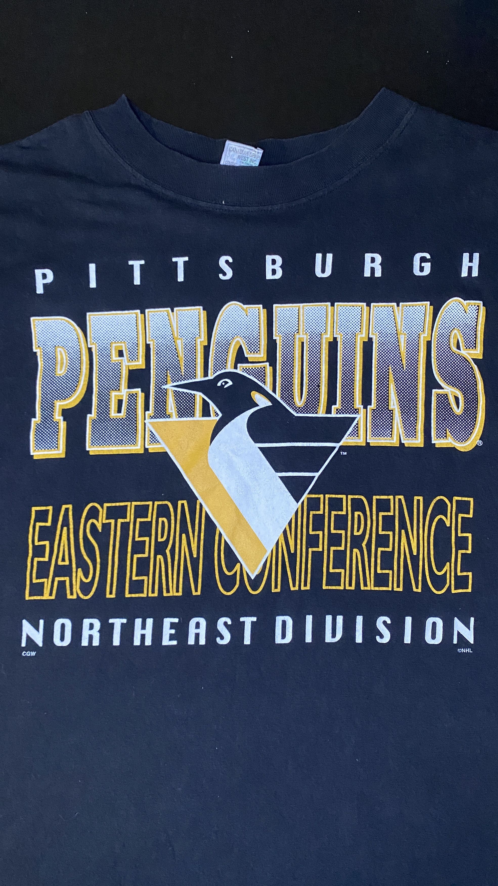 NHL 90s Pittsburgh Penguins Robo Logo Northeast NHL Vintage Tee Size US M / EU 48-50 / 2 - 2 Thumbnail