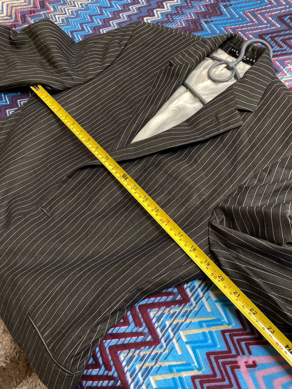 Hugo Boss Vintage Blazer Hugo Boss black striped Y2K Streetwear Size 40R - 15 Thumbnail