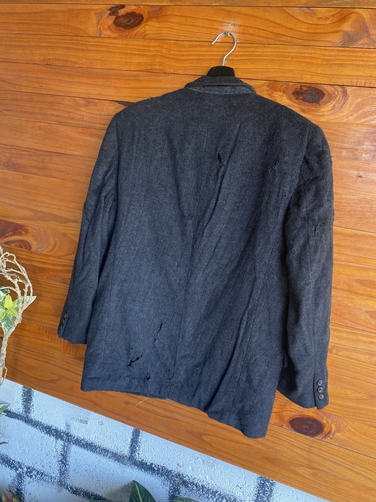 Comme des Garcons Homme Comme des Garçons Homme Wool Blazer Jacket Disstress Size US M / EU 48-50 / 2 - 11 Thumbnail