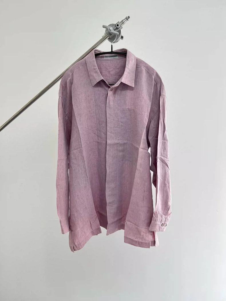 Issey Miyake issey miyake Pink purple silk linen silhouette shirt 2506-N Size US L / EU 52-54 / 3 - 1 Thumbnail