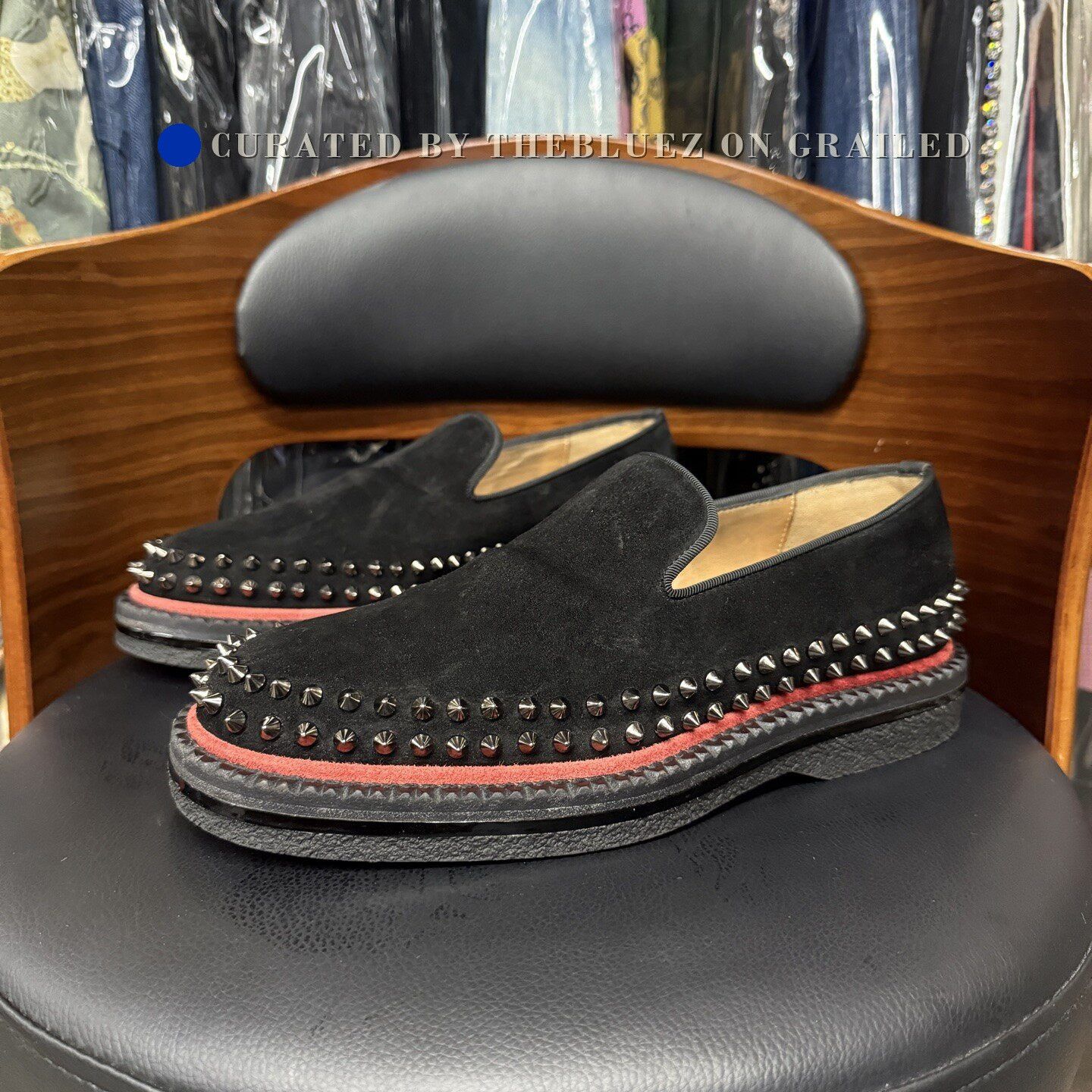 Christian Louboutin Christian Louboutin Black Suede Red Sole Shoes Size US 9 / IT 39 - 1 Thumbnail