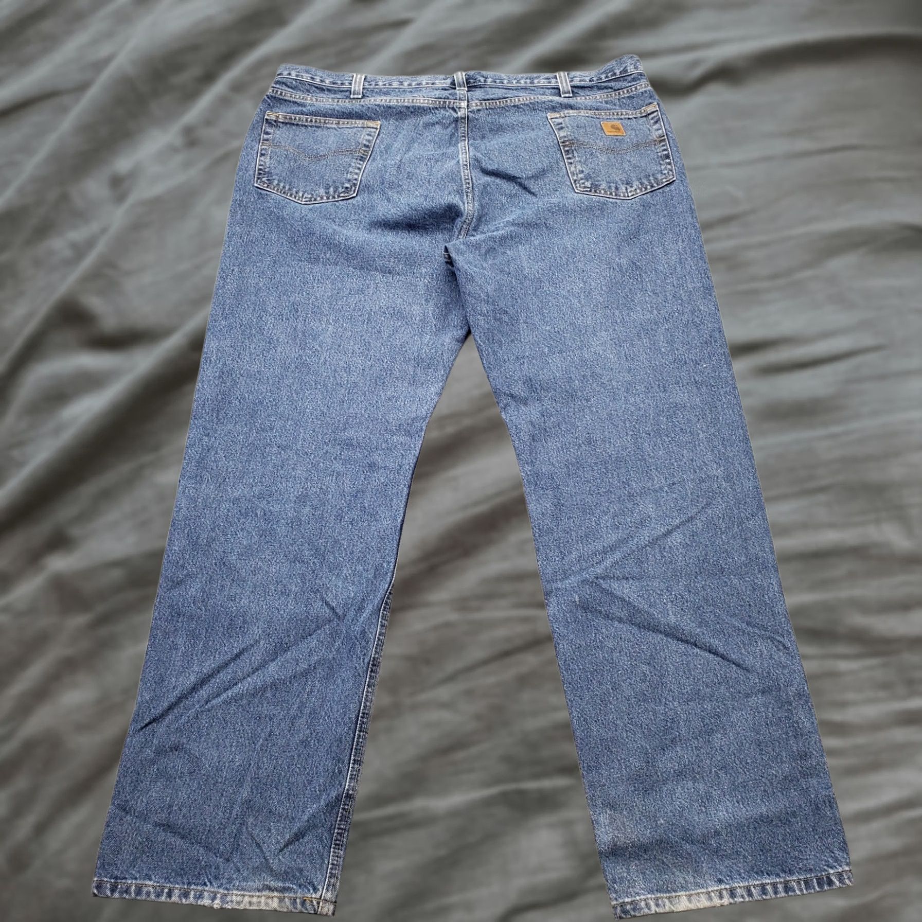 Carhartt Carhartt Men Jeans 44/34 Blue Denim Straight Leg 5-Pocket Relaxed Fit High Waist Denim Jeans Mens Size 44/34 Blue Size US 44 / EU 60 - 1 Thumbnail