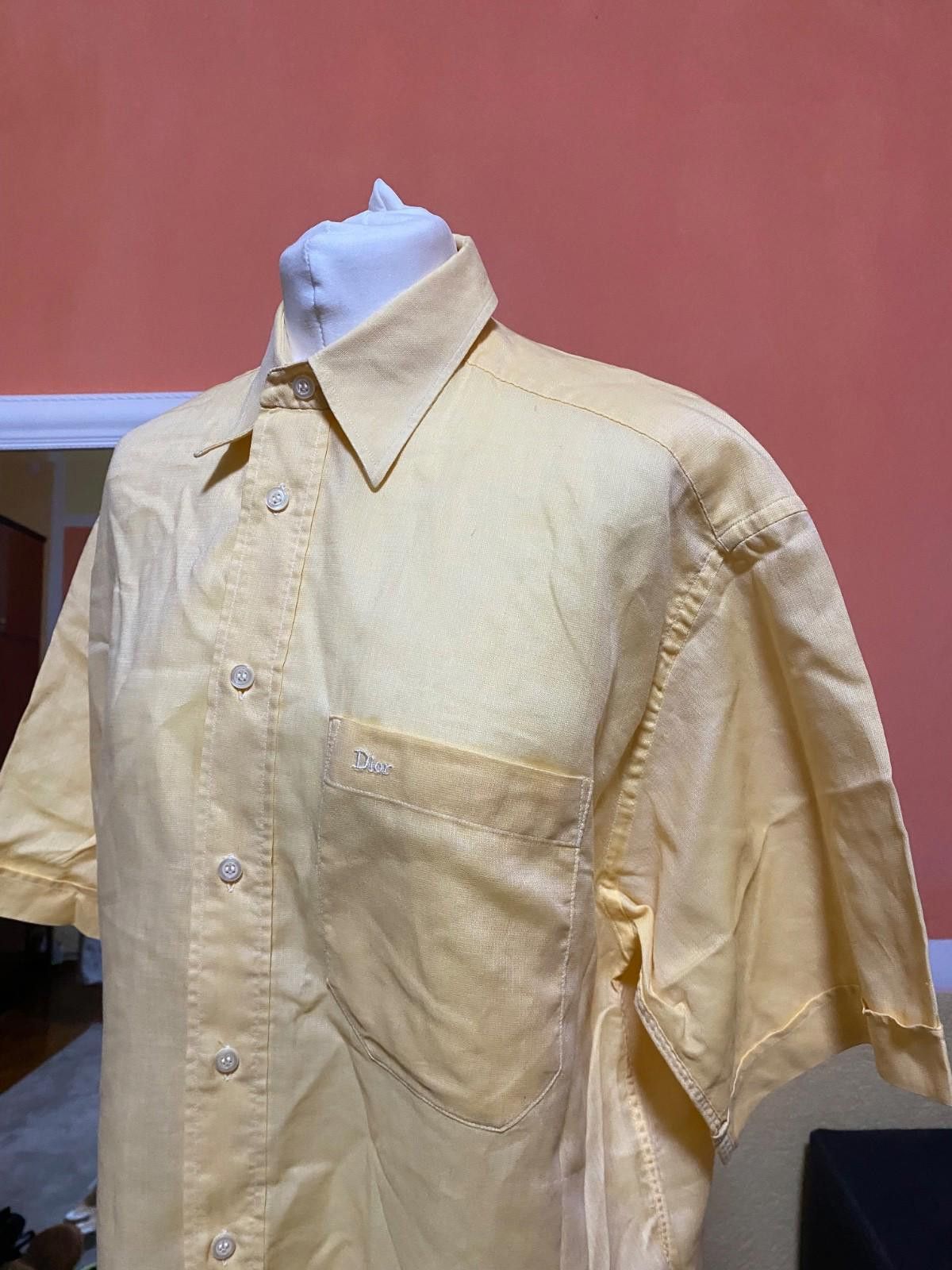 Dior Christian Dior Monsieur Short Shirt Button Up Yellow L Size US L / EU 52-54 / 3 - 3 Thumbnail