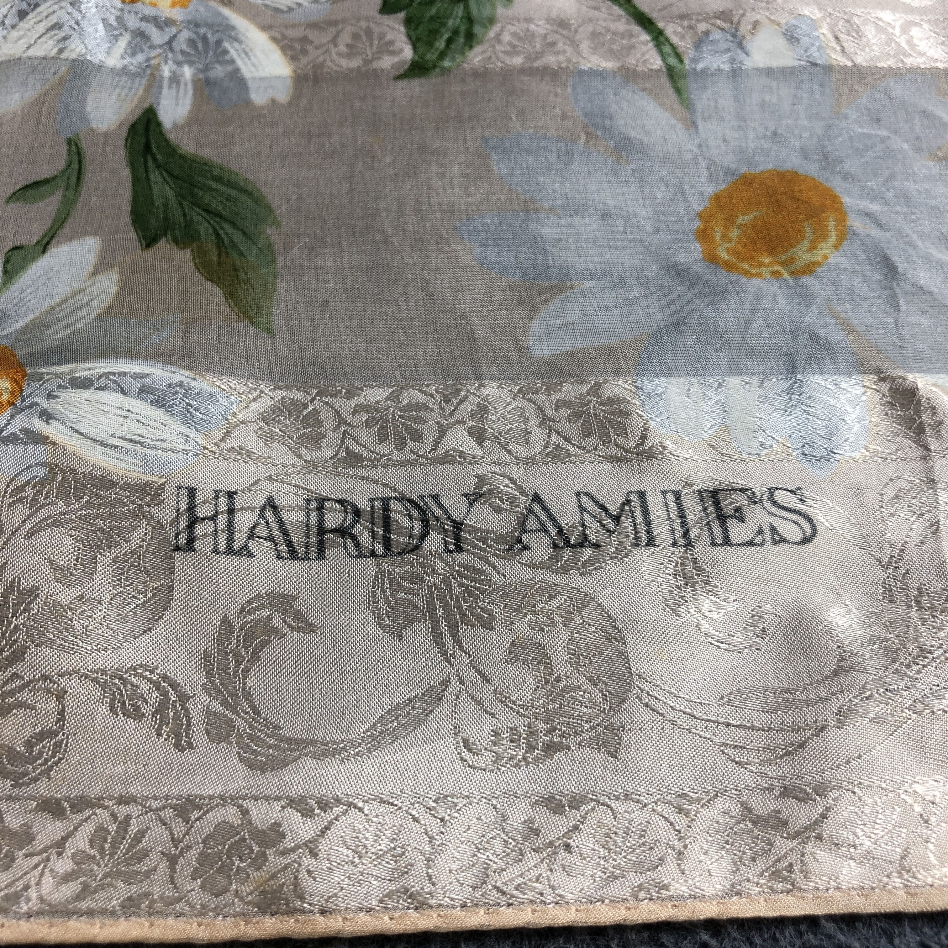 Hardy Amies Hardy Amies Floral Silk Scarf M1343 Size ONE SIZE - 4 Thumbnail