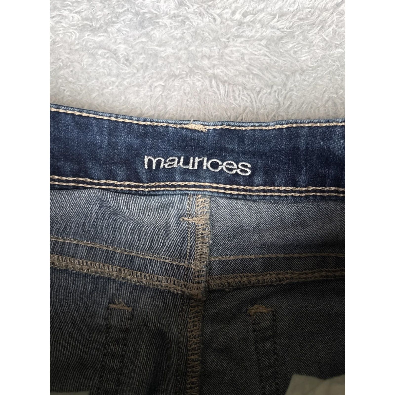 Vintage Maurices Jeans Womens Bootcut Denim Medium Blue 2 Short Stretch 5-Pocket M Detail Zipper Embroidered Size 26" / US 2 / IT 38 - 6 Thumbnail