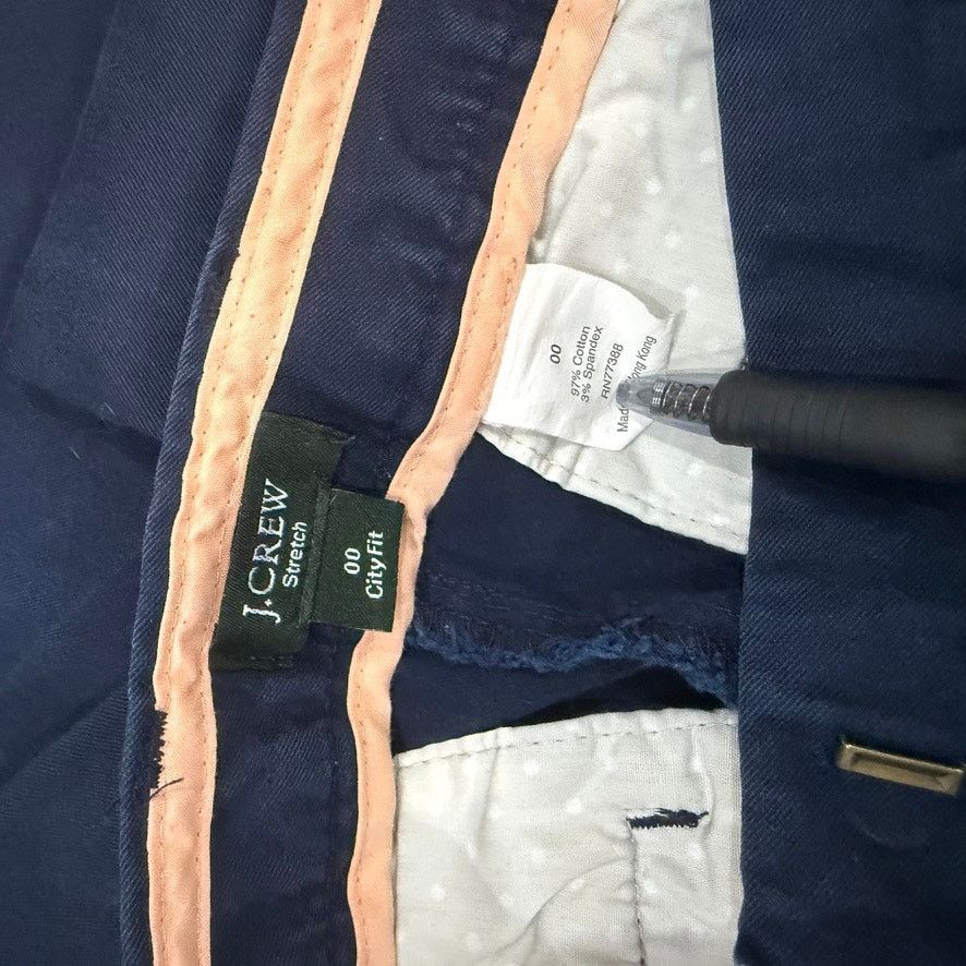 J.Crew J. Crew Women's Cropped City Fit Pants Size 00 Navy Blue Size 24" / US 00 / IT 34 - 4 Thumbnail