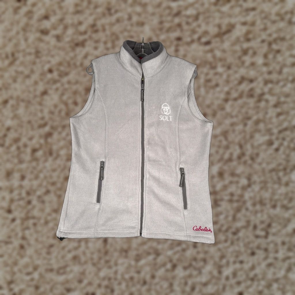 Vintage Cabela's Fleece Vest Womens Medium Gray Full Zip Pockets Outdoor SOLT Hiking Size M / US 6-8 / IT 42-44 - 1 Thumbnail