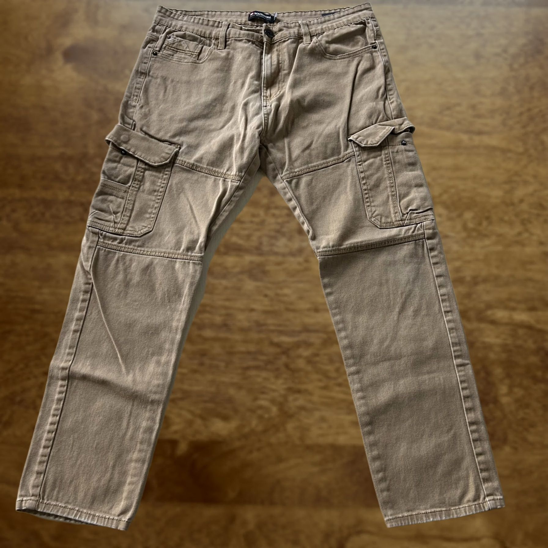 Southpole Southpole Cargo Pants Mens 36x30 Beige Slim Skinny Leg Casual Workwear Streetwear Pants Size US 36 / EU 52 - 1 Thumbnail