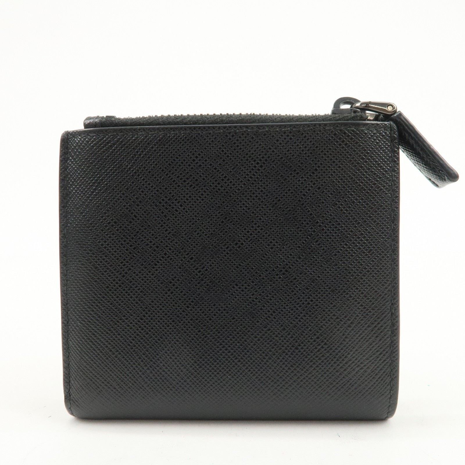 Prada Prada Saffiano Compact Wallet Black Size ONE SIZE - 2 Thumbnail