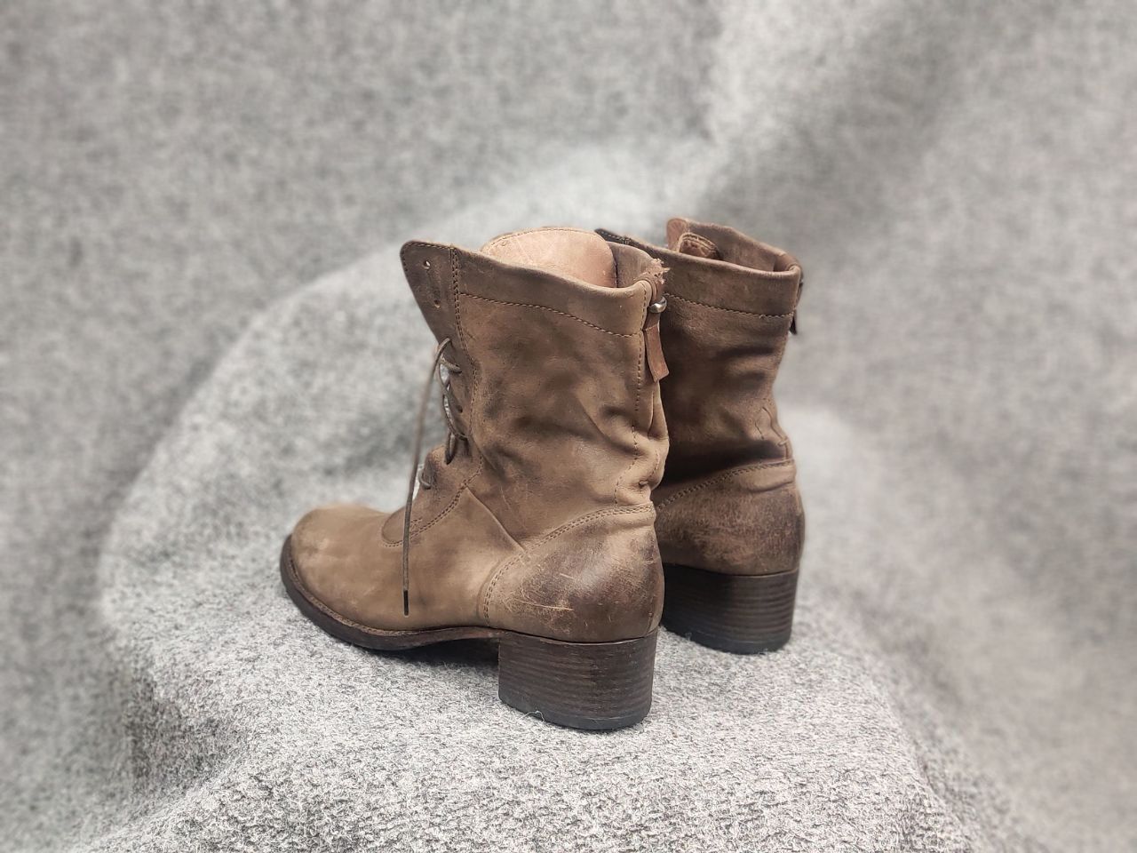Pantanetti Pantanetti Design Brown Faded Leather Lace Up Ankle Boots Size US 10 / IT 40 - 11 Thumbnail