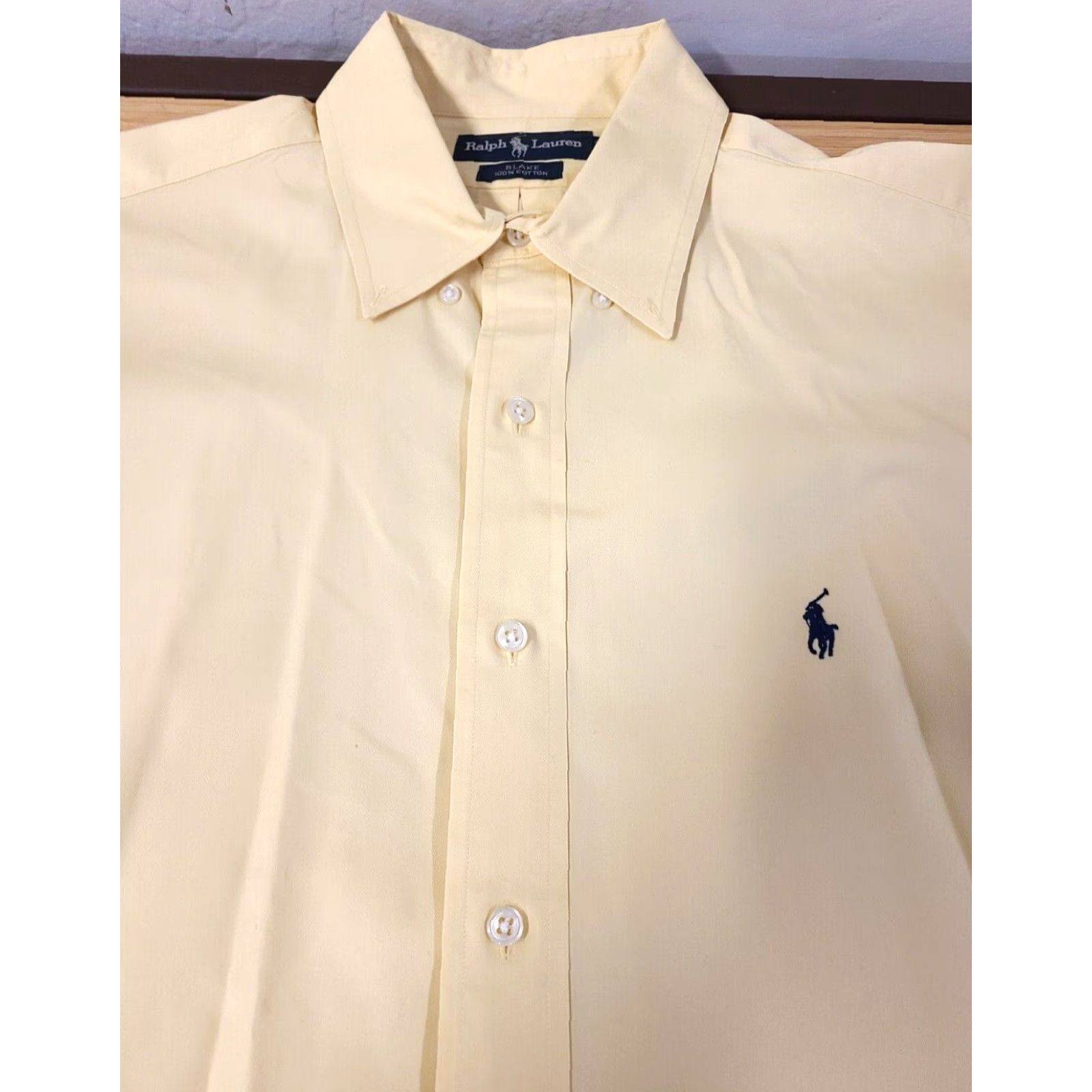 Polo Ralph Lauren Polo Ralph Lauren Shirt Men Yellow L Long Sleeve Button-Down Collar Cotton Knit Embroidered Logo Button-Up Size US L / EU 52-54 / 3 - 4 Thumbnail
