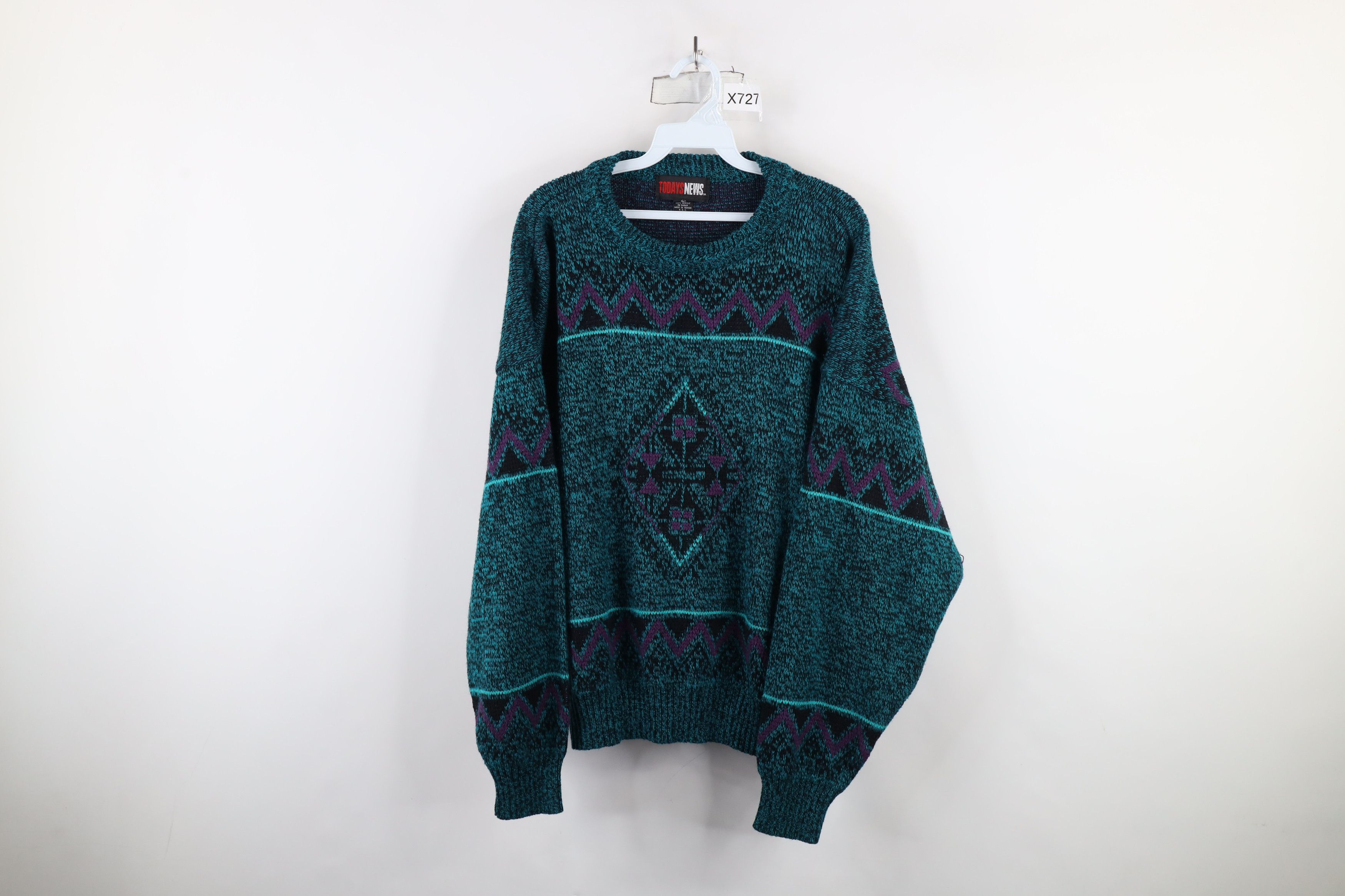 Vintage Vintage 90s Coogi Style Bassmaster Geometric Mom Sweater Size L / US 10 / IT 46 - 1 Thumbnail