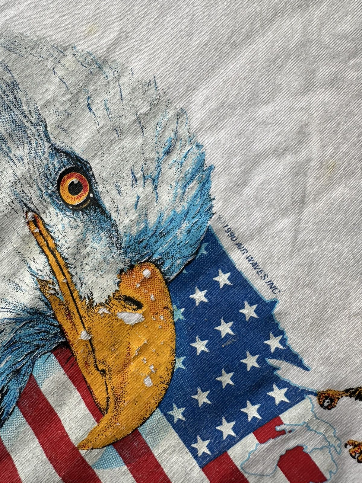 Anvil AIR WAWES🚨USA 1990 BIG LOGO EAGLE FOREVER FREE SINGLE STITCH Size US L / EU 52-54 / 3 - 10 Thumbnail