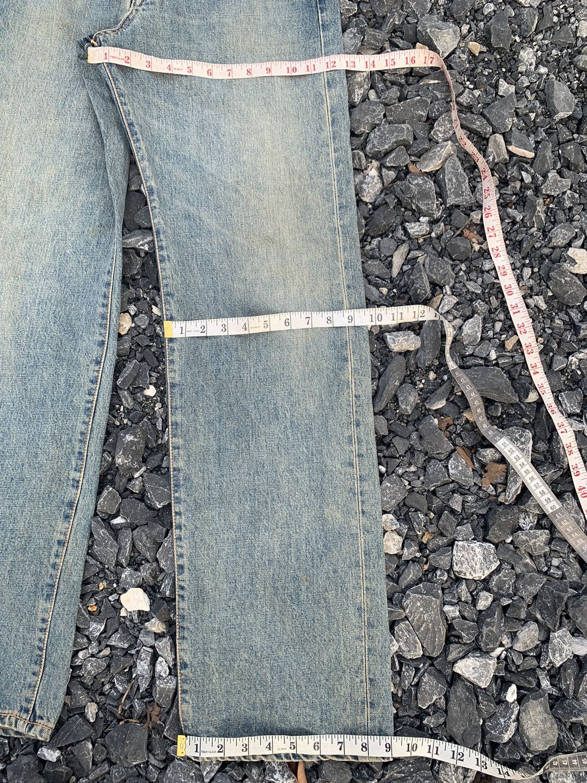 Kapital VINTAGE EDWIN 505 SELVEDGE BAGGY JAPANESE DISTRESSED DENIM Size US 29 - 20 Thumbnail