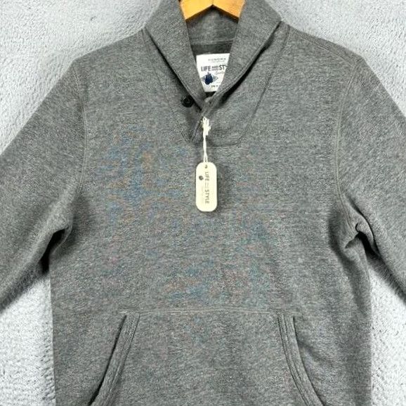 Vintage Sonoma Shawl-Neck Sweater Mens Small Gray Pullover Long Sleeve Pocket NEW Size US S / EU 44-46 / 1 - 2 Thumbnail