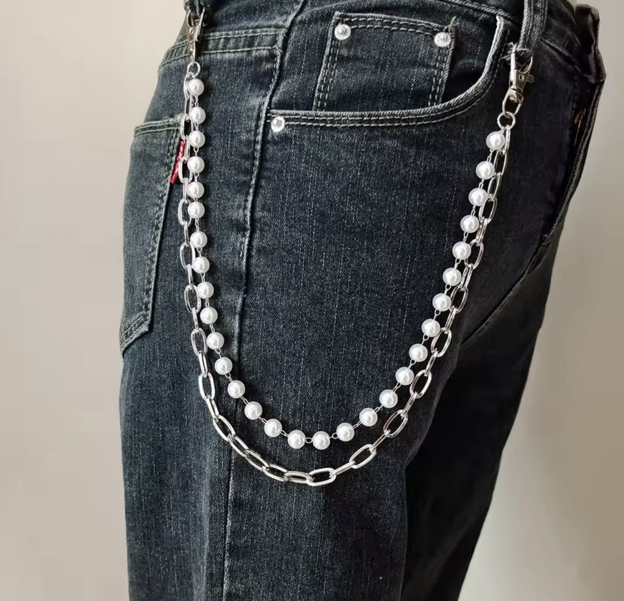 Vintage Big Ring Wallet Keychain Jeans Size ONE SIZE - 2 Thumbnail