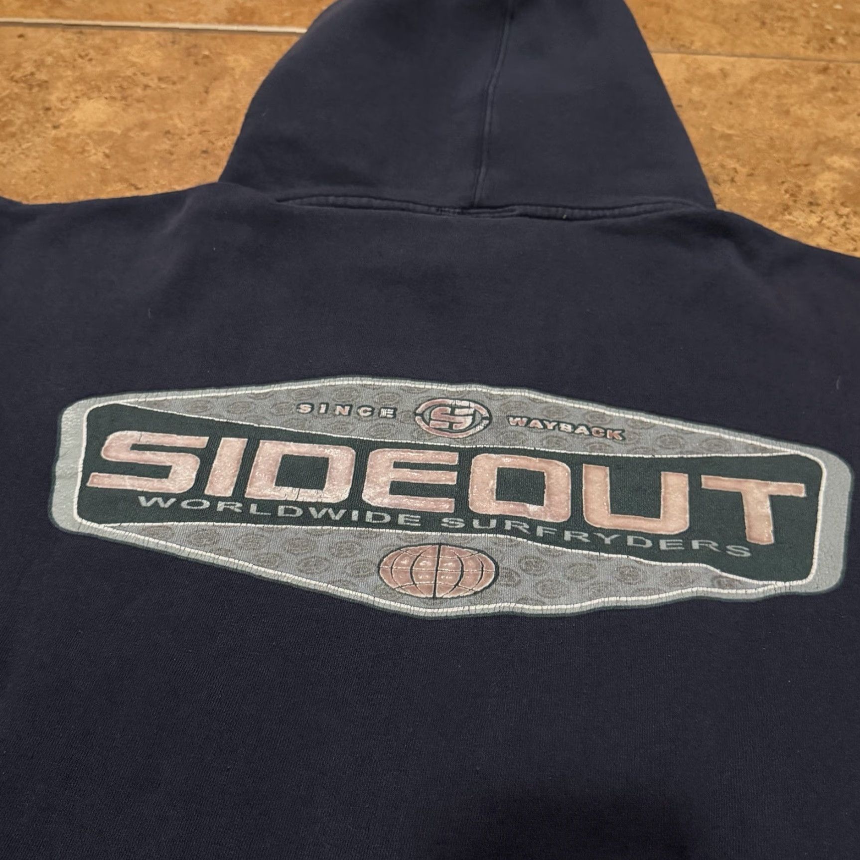 Sideout VTG Sideout Hoodie Sweatshirt Y2K Skater Surf Navy Blue Men’s XL Faded Rare Size US XL / EU 56 / 4 - 4 Thumbnail