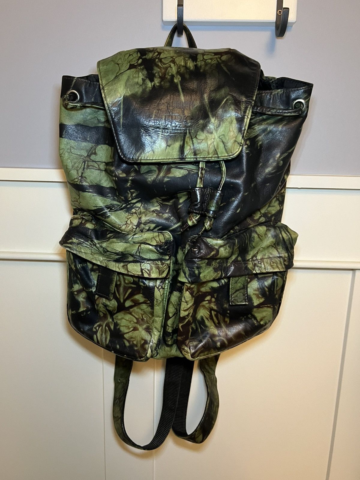 Jean Paul Gaultier Vintage 90s Jean Paul Gaultier Leather Camoflage Backpack Size ONE SIZE - 1 Thumbnail