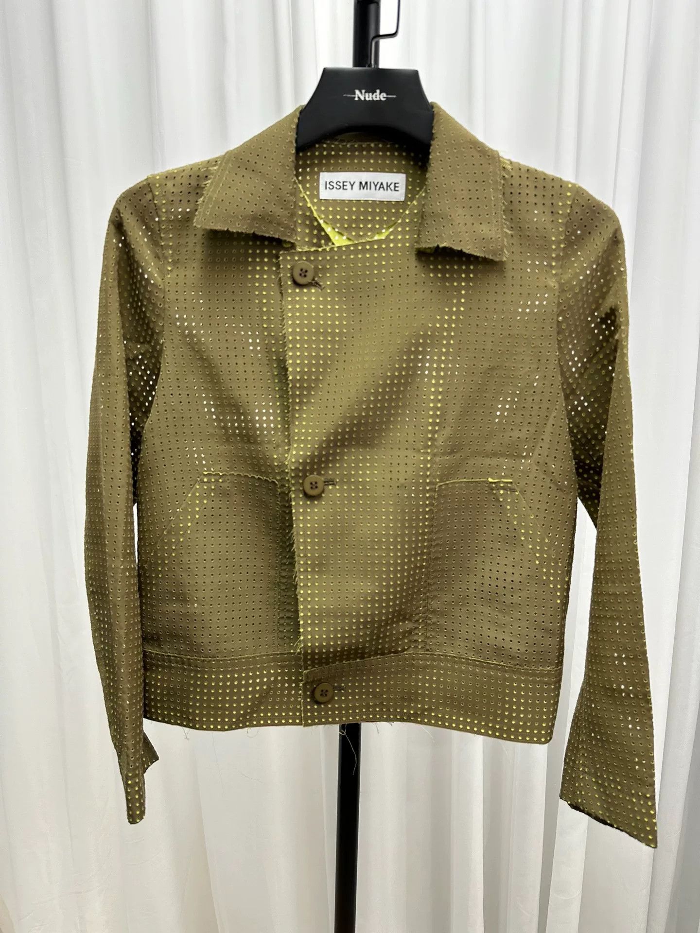 Issey Miyake Issey Miyake Hollow Jacket in Olive Green Size S / US 4 / IT 40 - 1 Thumbnail