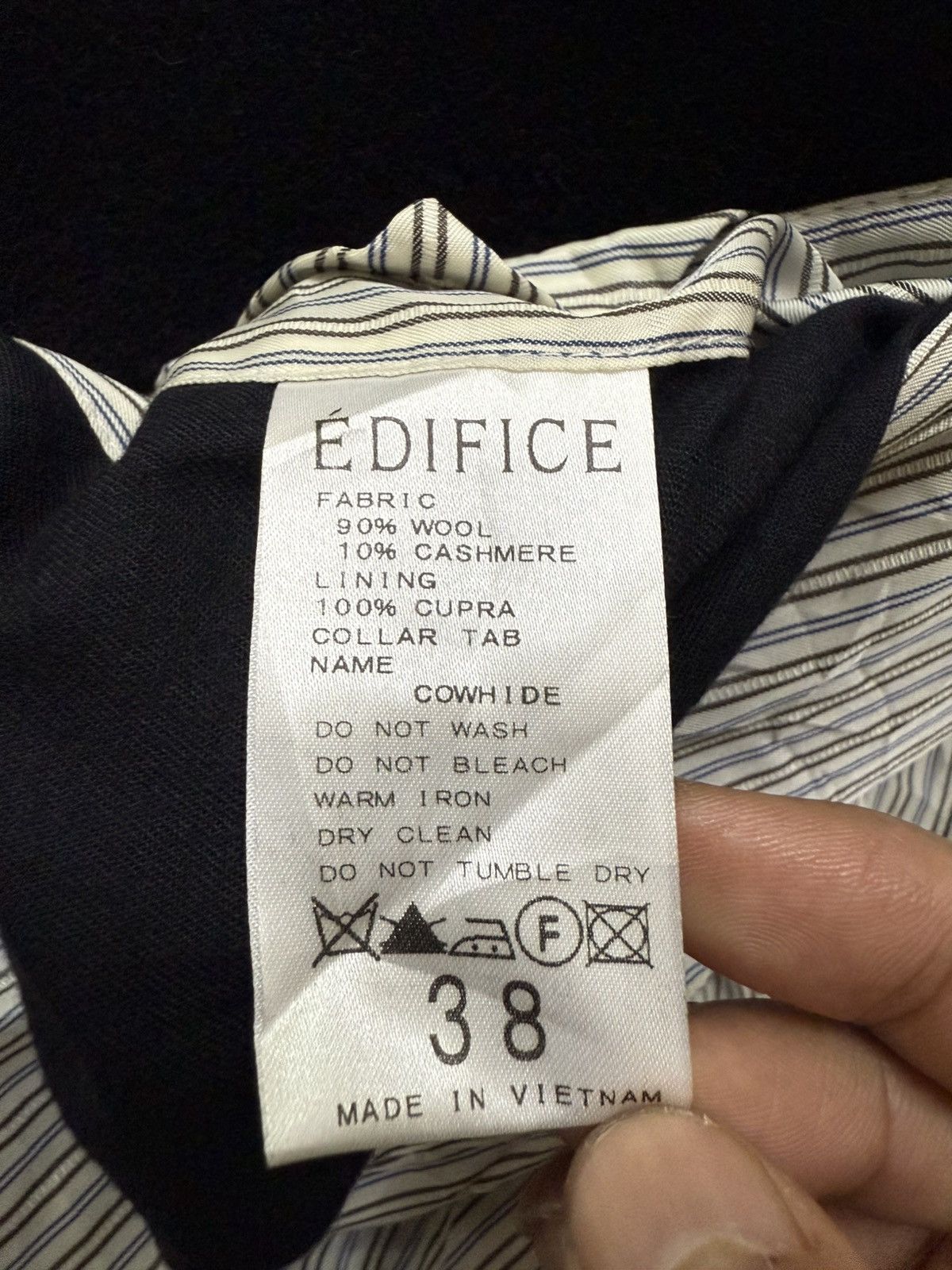 Edifice Japan EDIFICE BELTED COLAR WOOL COAT JACKET Size US S / EU 44-46 / 1 - 10 Thumbnail