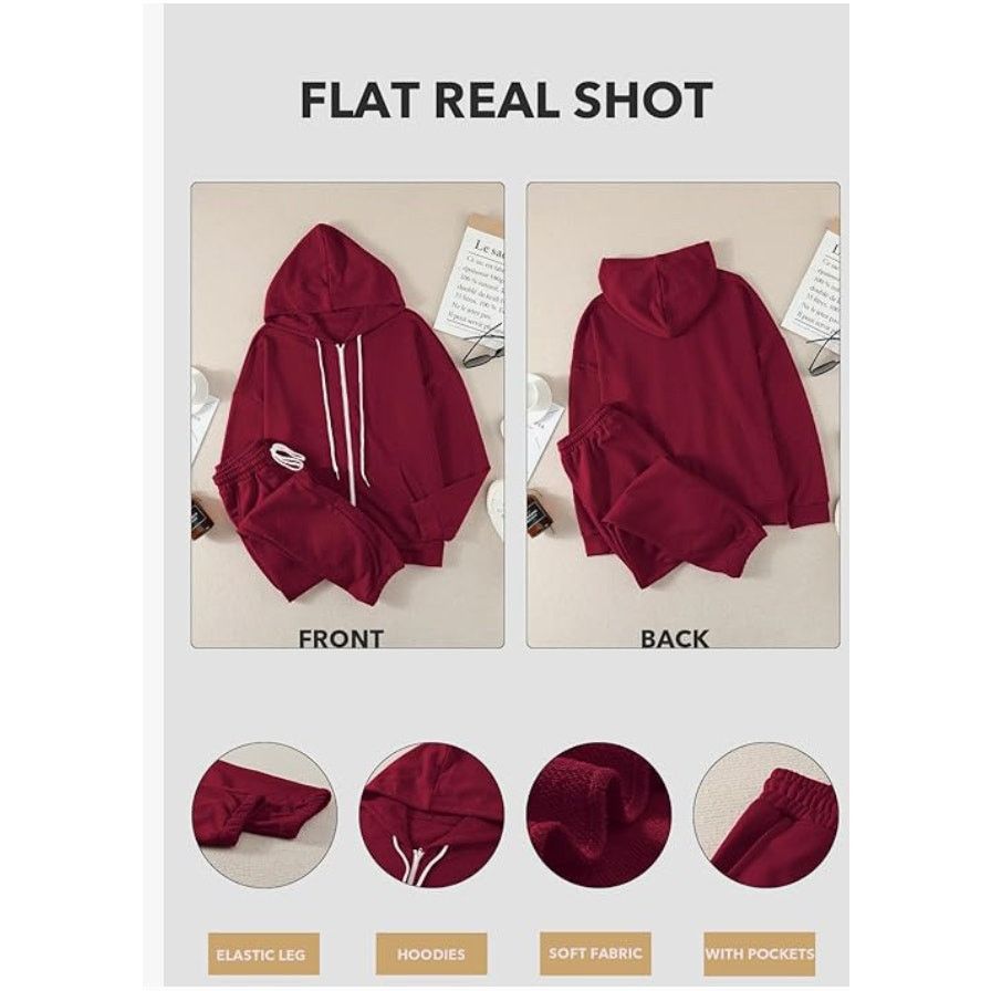 The Unbranded Brand Casual Outfit Sweatsuit Zipper Hoodie Drawstring Pant, LARGE Size 34" / US 12 / IT 48 - 4 Thumbnail