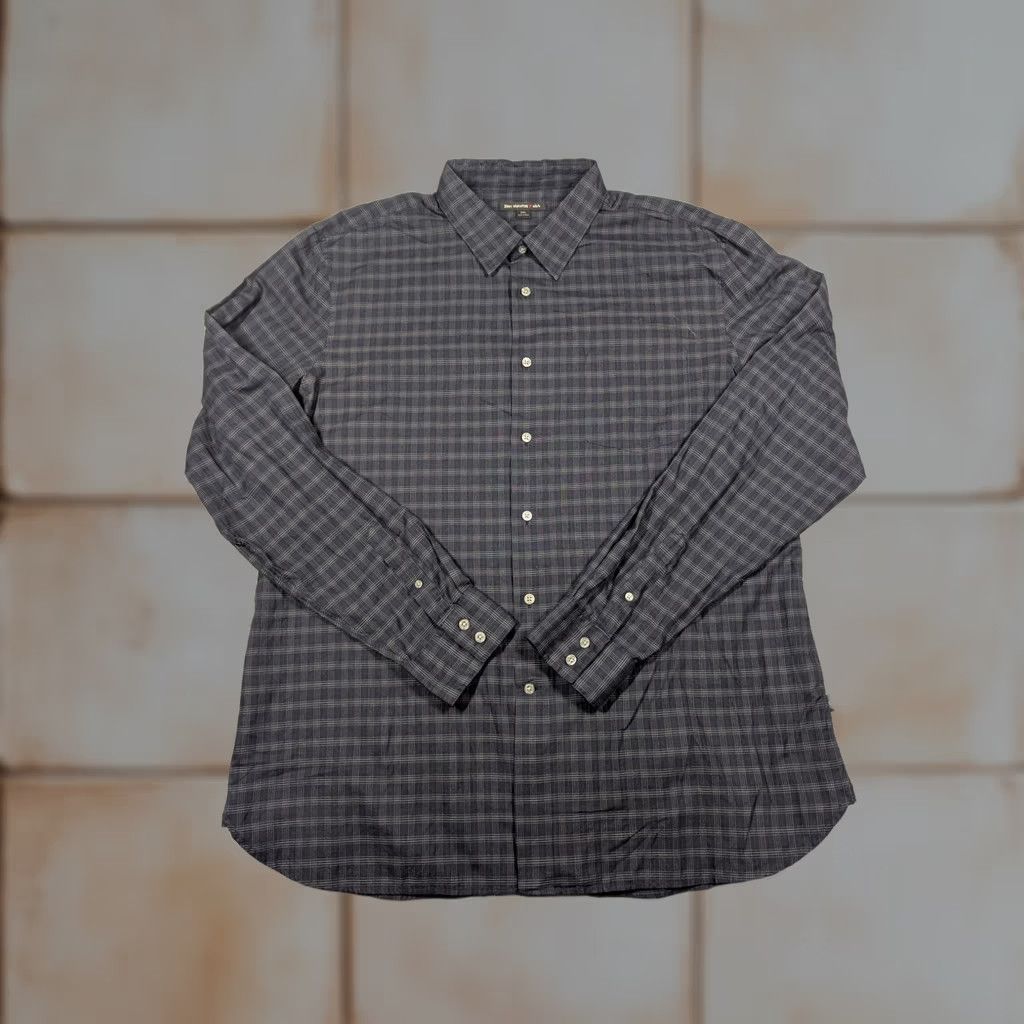 John Varvatos VINTAGE? No — John Varvatos U.S.A. Shirt Mens 2XL Blue Plaid Long Sleeve Button Up Casual Shirt Size US XXL / EU 58 / 5 - 1 Thumbnail