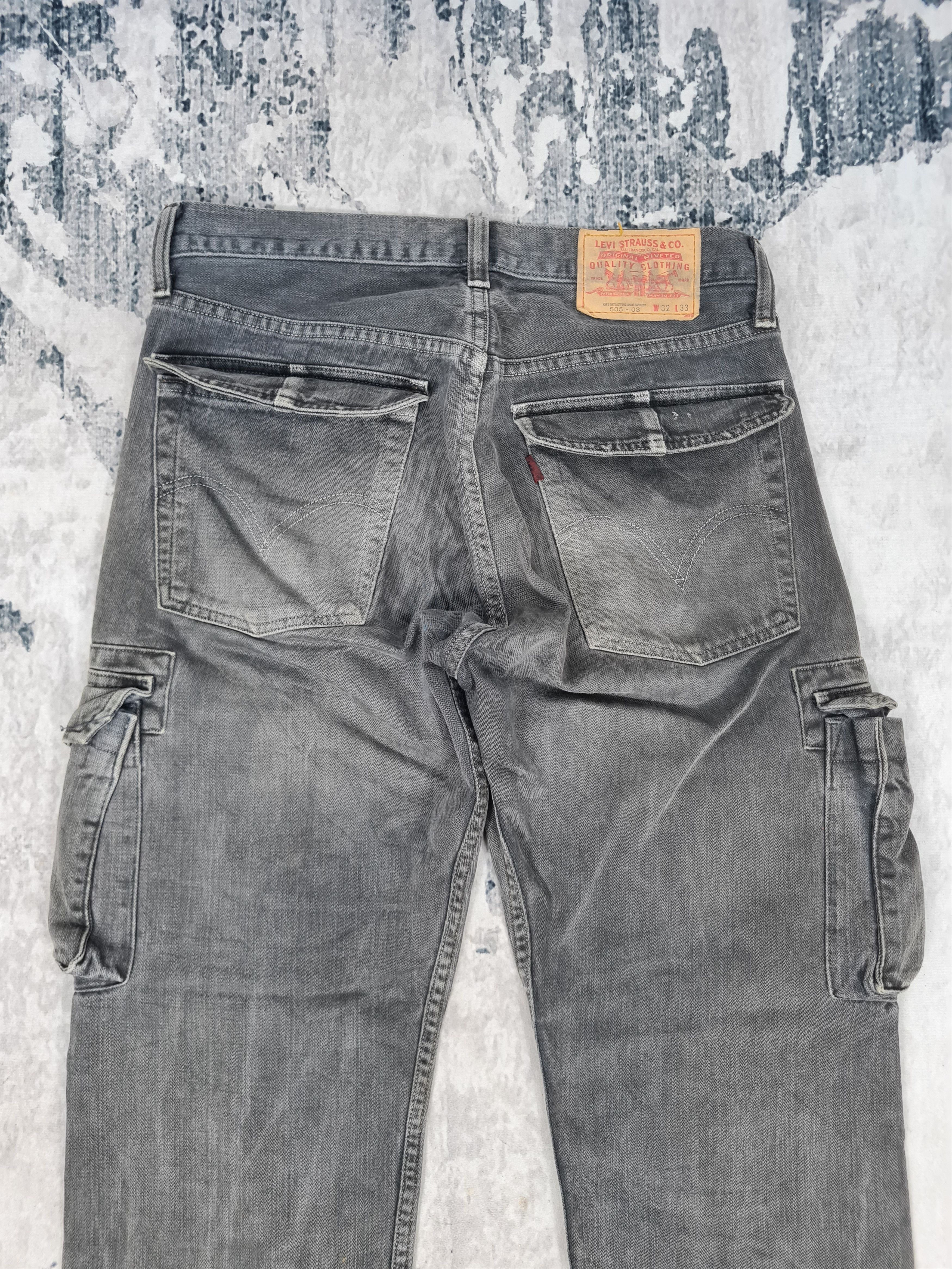 Levi's Vintage Clothing LEVIS 505-03 Cargo Tactical Black Jeans L0374 Size 32X30 Size US 32 / EU 48 - 10 Thumbnail