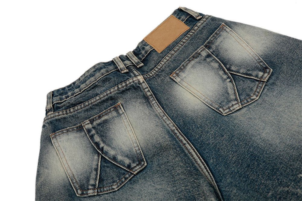 Japanese Brand × Vintage Trendy punk men's gradient washed tie-dye denim shorts Size US 32 / EU 48 - 6 Thumbnail