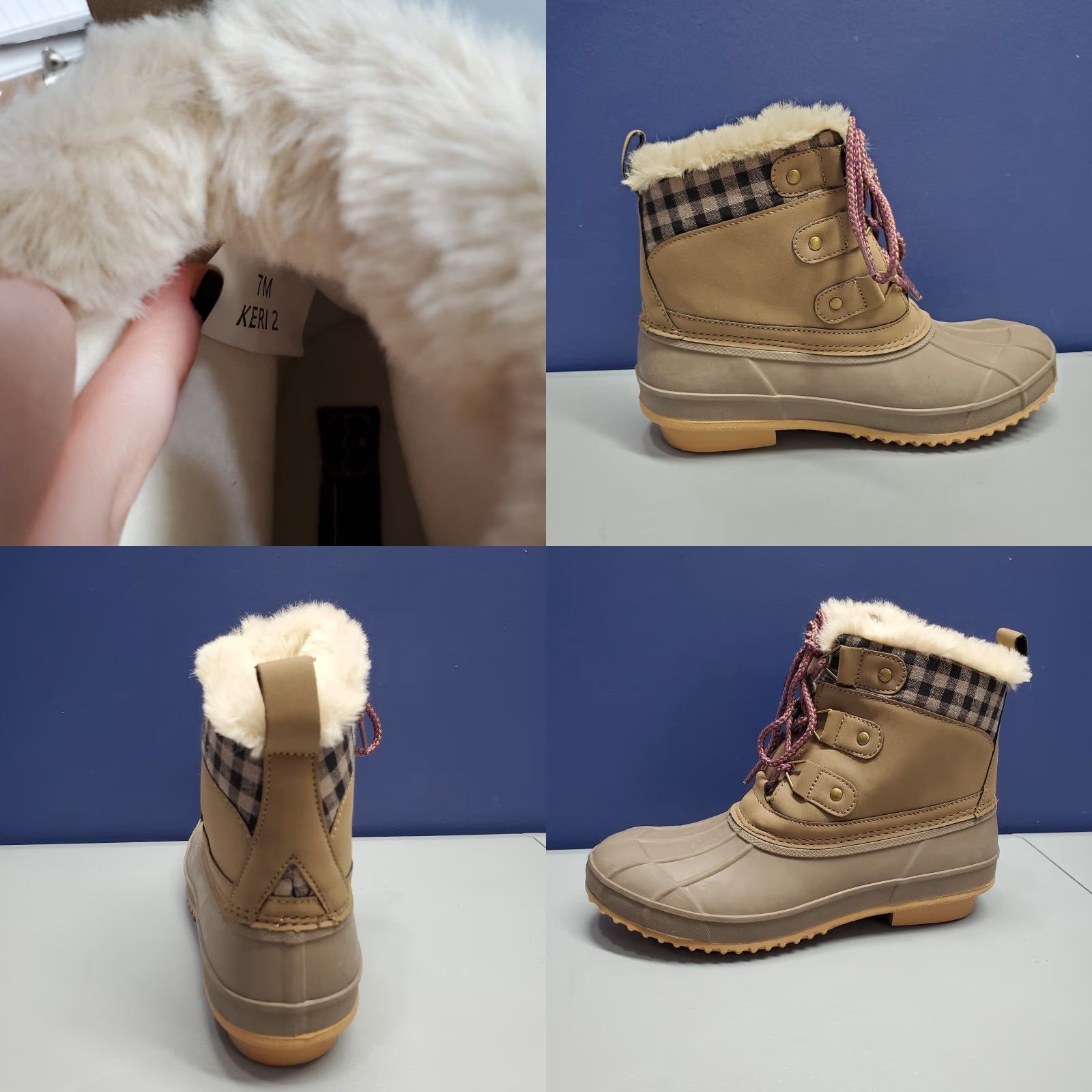 Vintage Khombu Keri 2 Womens Size 7 Brown Taupe Synthetic Waterproof Lace Up Boot Size US 7 / IT 37 - 8 Thumbnail