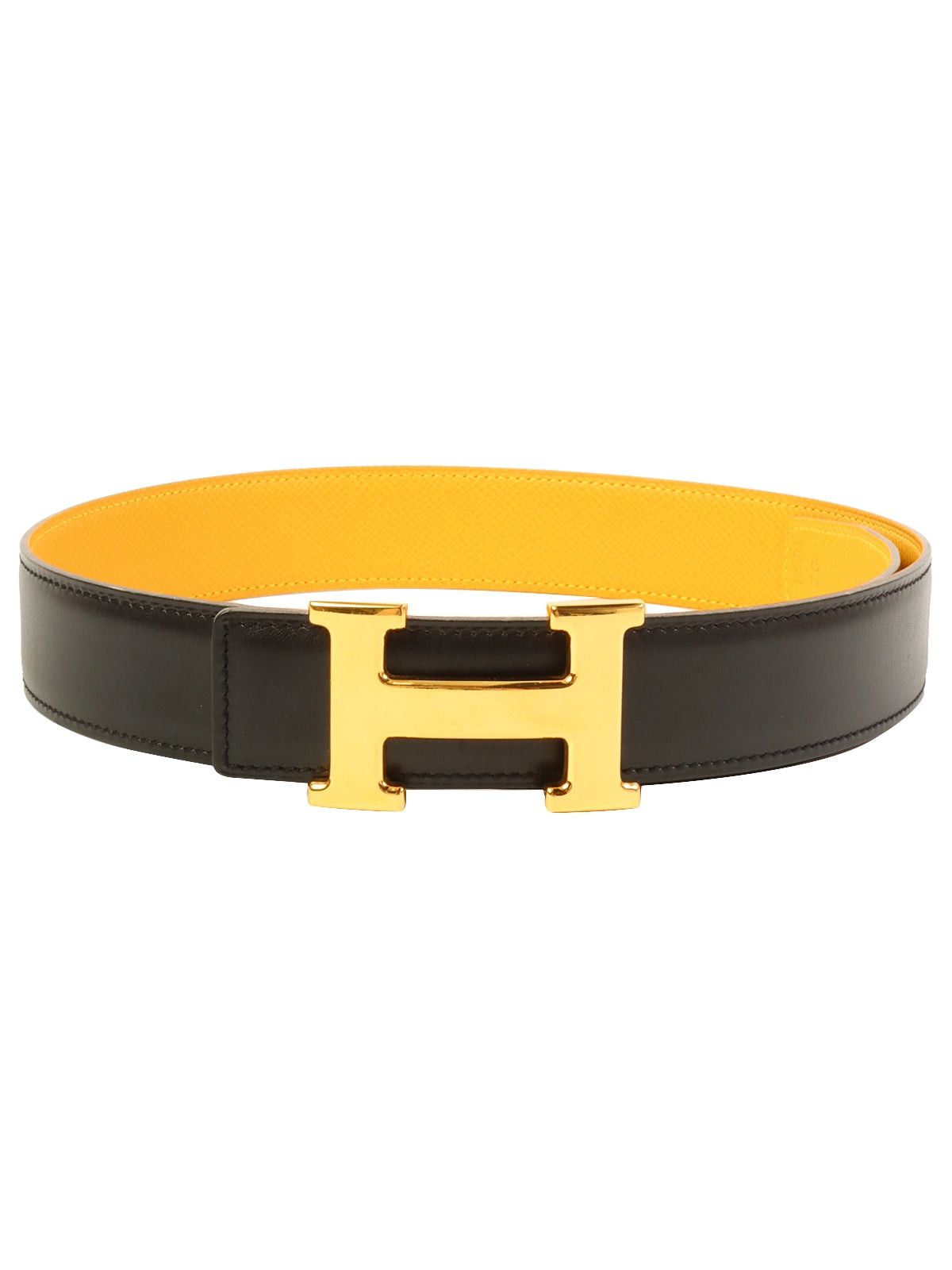 image of Hermes 1998 Made Constance Belt Black/yellow, Women's