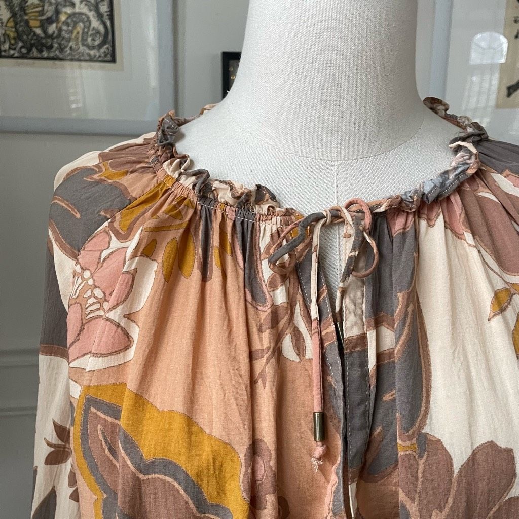 Other Vici Tomar Floral Peasant Top Terracotta Mocha Ivory S Size S / US 4 / IT 40 - 2 Thumbnail